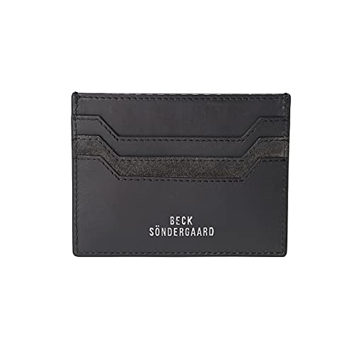 Becksöndergaard Kartenetui Damen Schwarz - Mix Card Holder (Cat Grey) - Kreditkartenhalter aus Leder mit Sieben Fächern - 11 x 8,5 cm
