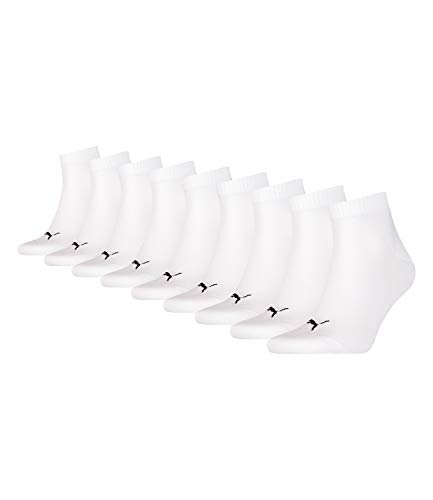 Puma unisex Quarter Sportsocken Kurzsocken Socken 271080001 18 Paar, Farbe:Weiß, Menge:18 Paar (6x 3er Pack), Größe:35-38, Artikel:271080001-300 white