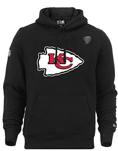 New Era Kansas City Chiefs NFL Bekleidung Kapuzenpullover Hoody Fanartikel schwarz mit CapSpin Pin - 4XL