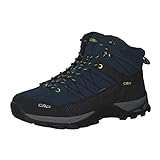CMP - Rigel Mid Trekking Shoes Wp, Blue Ink-Yellow Fluo, 40