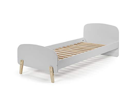 BEST FOR KIDS minimalistisches und elegantes Kinderbett 200x90cm ideal für Jungen und Mädchen (grau)