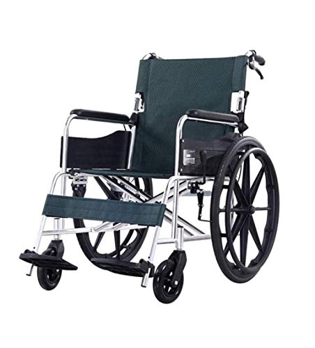 AOLI Rollstuhl, Gefaltete Leichtes Aluminium Transport Travel Tragbarer Stuhl, mit einem Toilettenbecken Selbst Licht Polsterstühle