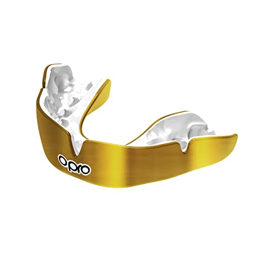 OPRO Instant Custom-Fit Mundschutz, revolutionäre Anpassungstechnologie für ultimativen Komfort und Schutz, Zahnschutz für Rugby, Boxen, Hockey, Kampfsport (Gold, Erwachsene)