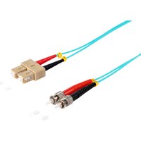 S/CONN maximum connectivity LWL-Duplex Patchkabel SC/ST 50/125µ, OM3, aqua, 3,0m (77913/3)