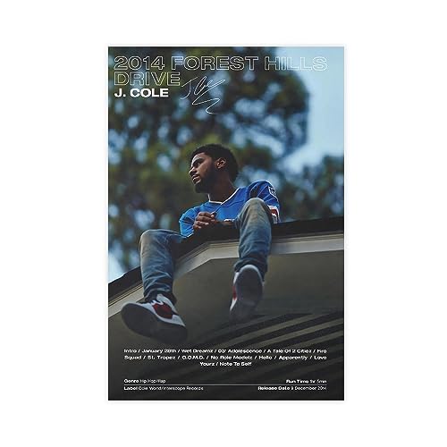 ppARK J.Cole I Rapper Album Cover Leinwand Poster Musik Drucke, Raum Ästhetische Wandkunst für die Raumdekoration von Teenagern Ungerahmt 24x36 Zoll