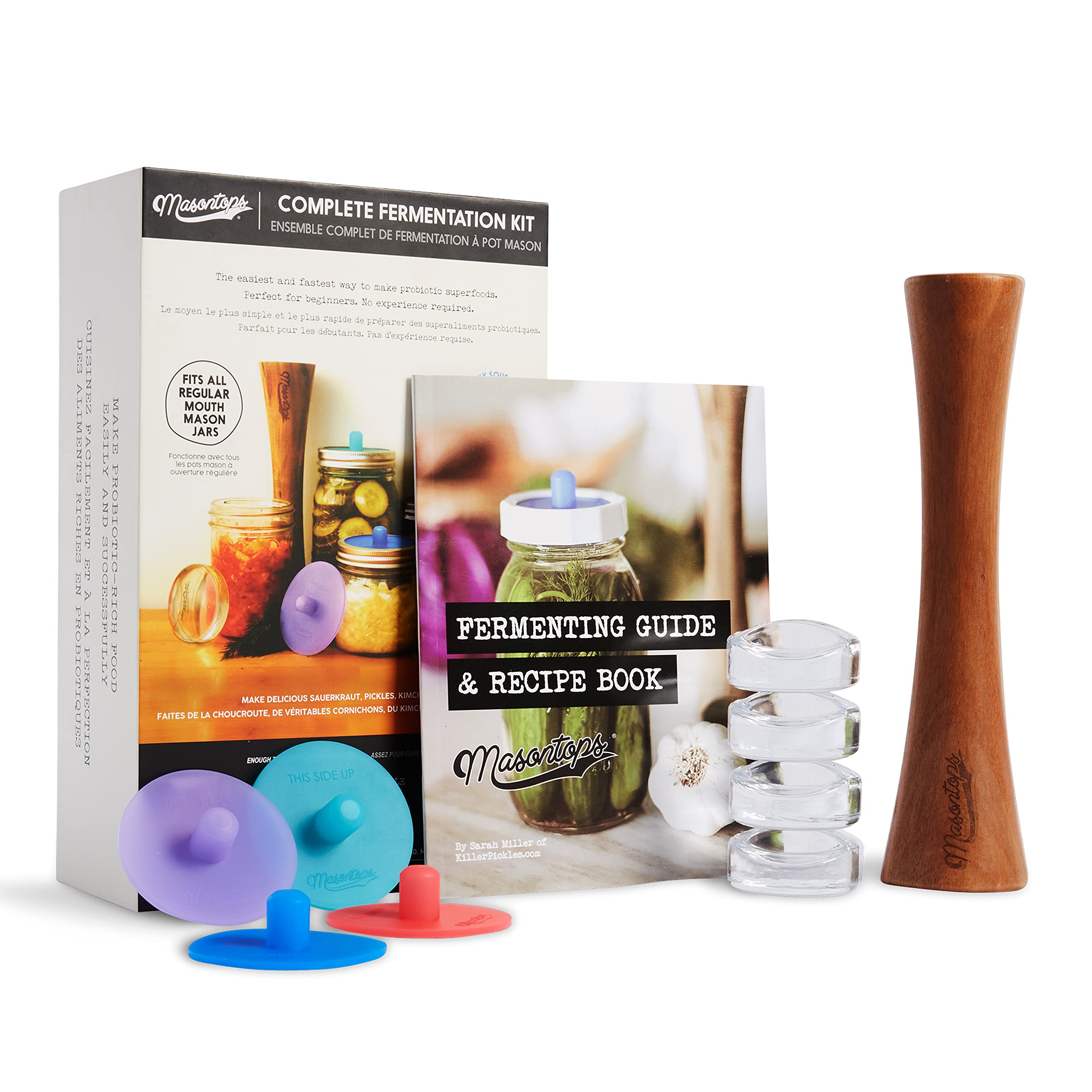 Masontops Komplettes Einmachglas Fermentationskit - Einfaches SMALL/REGULAR Einmachgläser-Gemüsefermentationsset - DIY Ausrüstung