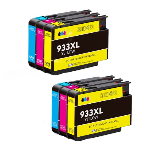 932XL 933XL kompatible Tintenpatrone als Ersatz für HP 932 XL 933 XL 6 Multipack (2*C/M/Y) für HP 932XL 933XL für HP OfficeJet 6600 7510 6700 7110 7610 7612 6100