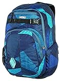 Nitro Chase Rucksack, Schulrucksack mit Organizer, Schoolbag, Daypack mit 17 Zoll Laptopfach, Fragments Blue, 35L