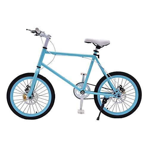 WOLEGM 20 Zoll Freestyle Kinderfahrrad, Blau ahrrad für Kinder Körpergröße von 130-155cm, Höhenverstellbar, Kinder Fahrrad mit Getränkehalter für Mädchen und Jungen