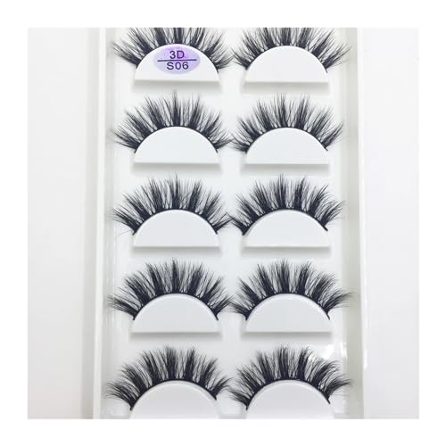 FULIMEI 16 Stil 5 0/100 Paar dicke Wimpern natürliche falsche Wimpern weiche gefälschte Wimpern Wispy Make-up Faux (Color : 5 Pairs S06, Size : 100Boxes 500 Pairs)