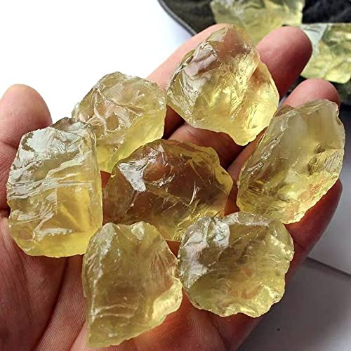 LIJUCAI Natürlicher Citrin-Kristallstein, gelber Quarzkristall   , Rohstein, Energiestein, Kristalle, Heimdekoration, Citrin-Kristall, 85,90 g (1 Packung)