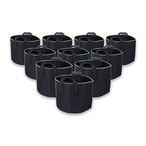 Schramm® 10er Pack 60 Liter Pflanzsäcke aus Vliesstoff Pflanzsack 10 Stück Garten Sack aus Fliesstoff zum Bepflanzen Pflanzgefäß Pflanzbehälter Pflanzbeutel