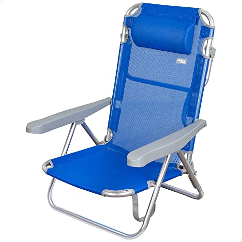AKTIVE Klappstuhl aus Aluminium mit Mehreren Sitzeinstellungen, Beach, Unisex, 62608, Marineblau