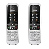 Gigaset C430HX DUO - 2 DECT-Mobilteile mit Ladeschale – hochwertige Schnurlose Telefone für Router und DECT-Basis – Fritzbox-kompatibel - 1,8 Zoll Farbdisplay, Schwarz-Silber
