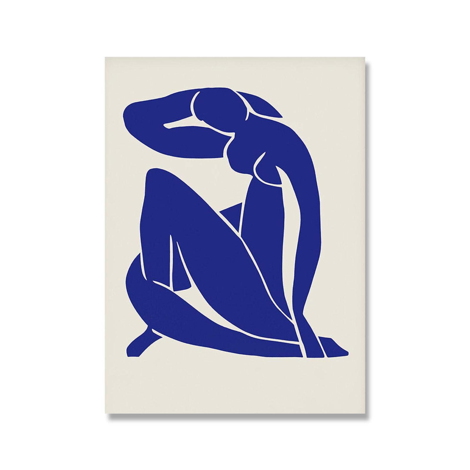 Rumlly Abstrakte Leinwand Wandkunst Gemälde Matisse Blue Nude Poster Hd Print Wandbild für Wohnzimmer Home Decoration 35x50cm Rahmenlos
