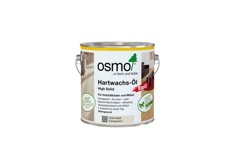 Osmo Hartwachs-Öl Rapid Weiß transp. 2,50 l - 15100513
