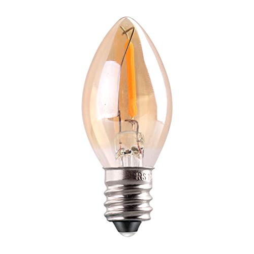 Genixgreen C7 LED Birne E14 Edison Glühbirne 0.5W Filament Nachtlampe ersatz 5 W Glühlampen,2200K Warmweiß Vintage Glühbirnen für Weihnachten Dekorative,Nicht Dimmbar,100 Stücke