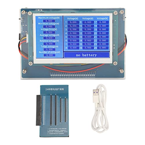 Oumefar Battery Checker Tester, 1 Bis 24 String Battery Voltage Tester Genaue Messung Smart 2V Bis 4,5V Battery Checker