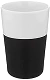 Eva Solo 5706631052030 501003 Latte-Becher, Silikonschale, 360 ml, Porzellan, carbon schwarz, 8,5 x 8,5 x 12,5 cm, 2-teilig