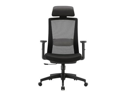 Angel Bürostuhl ergonomisch | Schreibtischstuhl hat verstellbare Lordosenstütze & Kopfstütze | Office Chair mit Höhenverstellung und Wippfunktion | Bürostuhl 150 kg belastbar