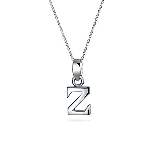 ABC Kapital Block Buchstabe Alphabet Z Initialen Anhänger Mit Halskette Für Jugendlich Für Damen 925 Sterling Silber