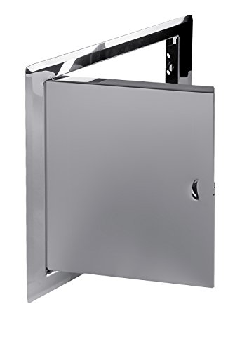Hochwertige Metall-Wandtür, Revisionstür, Klappe, Zugang zu eingebauten Inspektions- und Service-Elementen, Weiß, silber