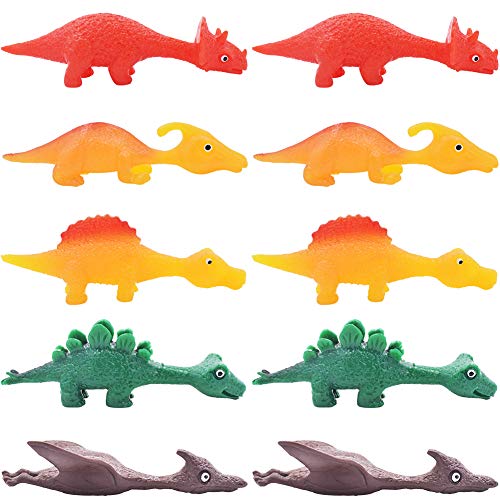 REYOK Fliegende Stretch - Dinosaurier 10 Stück Stretchy Dinos – perfekt als kleine Partyüberraschung oder als Geschenk für Kinder(Gemischt)