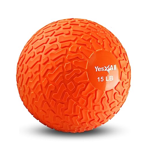 Yes4All Slam Balls 6,8 kg für Kraft- und Crossfit-Workout - Slam Medizinball, Orange Beast (FXF2)