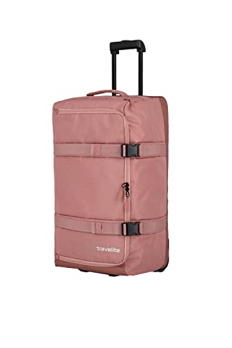 travelite Trolley Reisetasche Größe L, Gepäck Serie Kick Off: Praktische Reisetasche mit Rollen für Urlaub und Sport, 68 cm, 65 Liter, rosé
