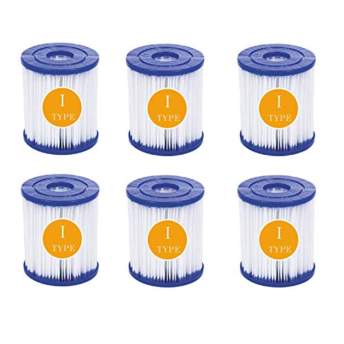 QIOO Filterkartuschen Gr. I,Zuhause 58093 Filterkartuschen Größe 1,Pool Filter Typ I,für Whirlpool Ersatz Filter Kartusche,8,0 x 9,0 cm (6 PCS)