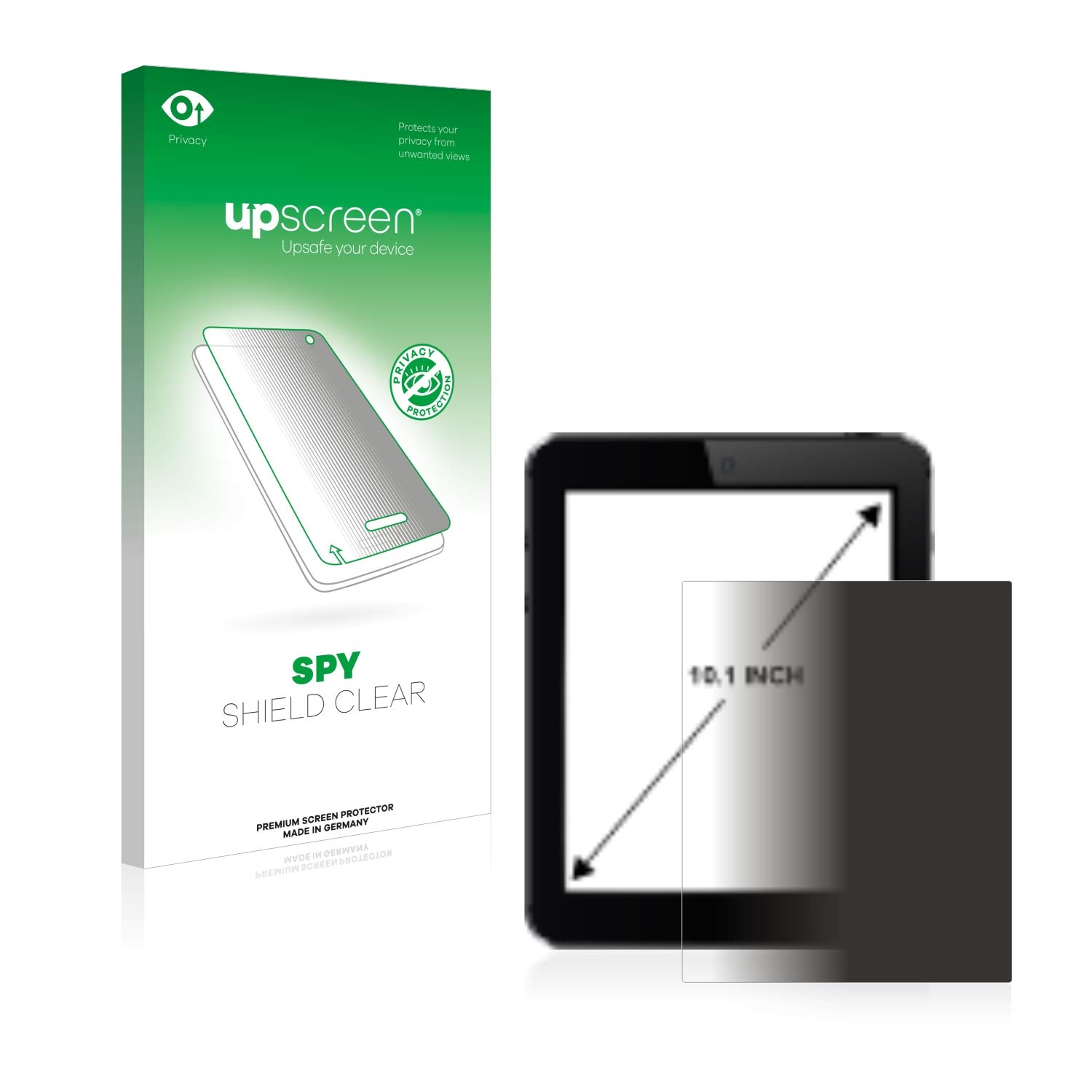 upscreen 10.1" Anti-Spy Blickschutzfolie für 10,1 Zoll Tablets (25.7 cm) [221 x 130 mm, 15:9] - Privacy Sichtschutz, Displayschutz-Folie