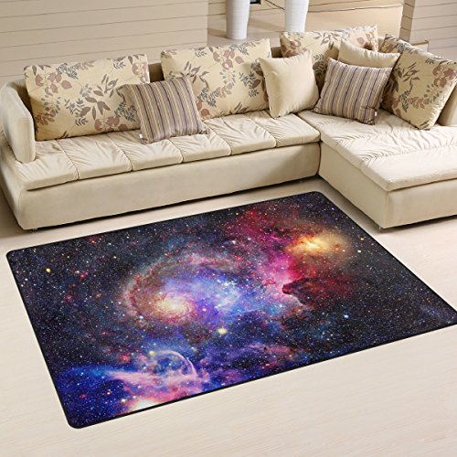 Use7 Teppich Universum Galaxy Nebel Weltraum Bereich Teppiche rutschfeste Bodenmatte Türmatten Wohnzimmer Schlafzimmer 100 x 150 cm