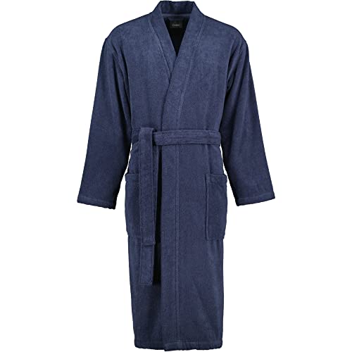 Cawö Home Bademantel Herren Kimono Uni 828 blau - 17 L