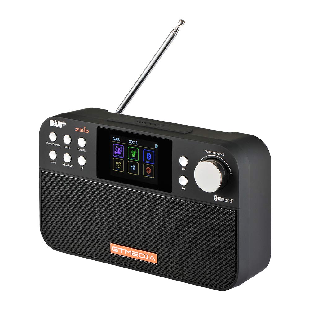 Digitalradio Z3B Dab + / FM RDS Mit Bluetooth tragbar wiederaufladbar dab Plus Radio mit Alarm, Timer, und FM-Namen-Station, 6,4 cm (2,4 Zoll)
