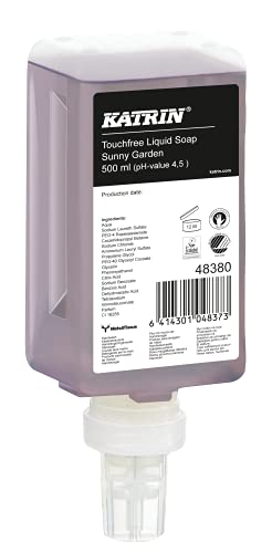 Seife - Katrin Touchfree Handwaschseife Sunny Garden 500 ml, Flüssigseife, 500 ml, 12 Kartuschen/VE, 90 VE/Palette