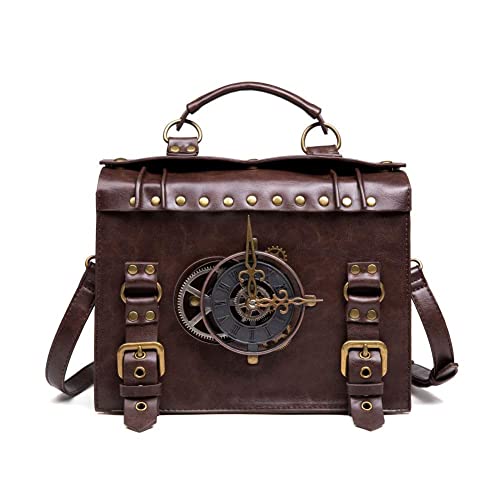 Frau Arbeitstasche, Business Tasche Retro Vintage Steampunk Style Handtasche Handtaschen FüR Damen Pu Leder GeldböRsen FüR Frauen Tote Messenger Schulter Crossbody-Tasche Für Dating,Arbeit, Schule