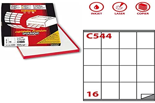 Markin Klebeetikett C/544 weiß 100 FG (16 Etiketten-72 x 53 mm)