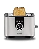 CASO Selection T 2 - Design Toaster, Edelstahlgehäuse, Optimale Röstgradeinstellung auf 7 Stufen, Inkl. Brötchenaufsatz, Mit zusätzlicher Aufwärm-, Auftaufunktion, für 2 Scheiben Toast