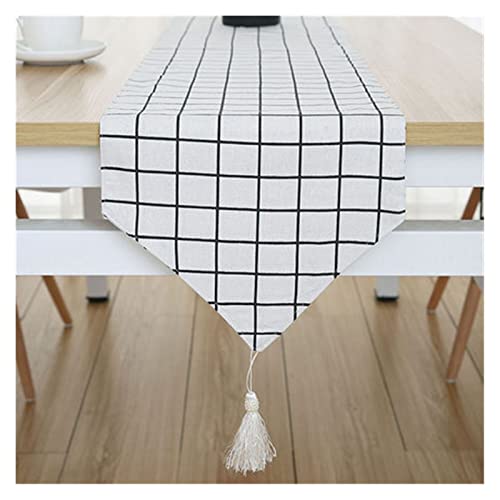 lliang Tischläufer Nordischer moderner minimalistischer Stil Tischläufer Japanisch Fernseher Kabinett Lange Tische Couchtisch-Bett-Flagge Baumwolle und Bettwäsche (Color : A14, Size : 30 * 280cm)