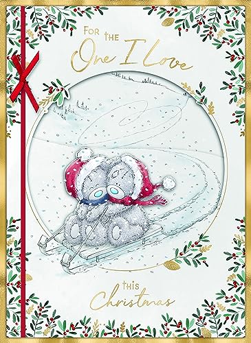 Me To You Tatty Teddy Weihnachtskarte For the One I Love, handgefertigt, 30,5 x 43,2 cm