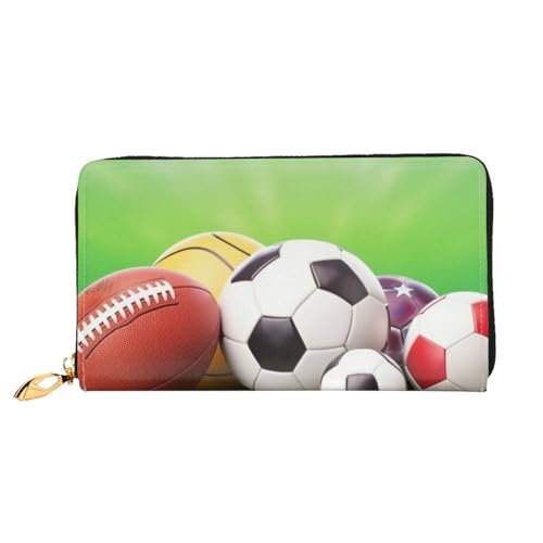 YoupO Sportspiel Geldbörse für Frauen Leder Geldbörse mit Reißverschluss Münztaschen Mode Handtasche Tasche, Schwarz , Einheitsgröße