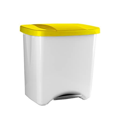 Denox DEN112 Umweltfreundliches Pedalbin 50 Liter, Kunststoff, gelb, 50 L