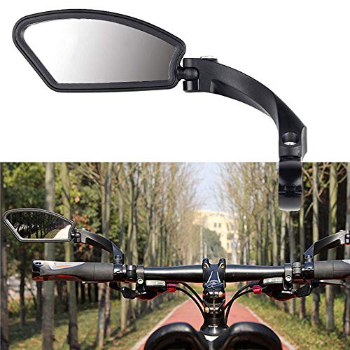 Volwco Lenker Fahrradspiegel, 360 ° Verstellbarer Winkel Fahrradrückspiegel Edelstahl HD Explosionsgeschützte Glaslinse Sicherer Klappbarer Fahrrad Spiegel mit Reflektierenden Streifen
