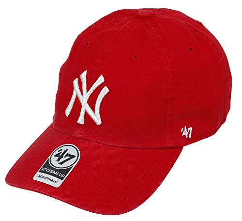 47 Brand Erwachsene Mlb New York Yankees Clean Up Kappe, Red, OSFA