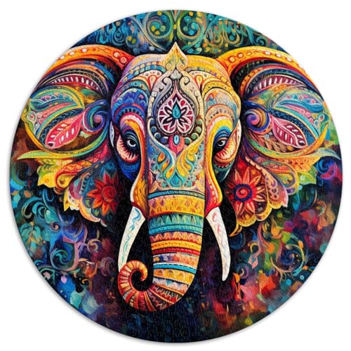 Puzzle mit psychedelischem Elefanten Kinder, 1000-teiliges Puzzle Erwachsene, hochwertiges, 100% recyceltes Brett, geeignet Erwachsene, Geschenke Freunde Familie, 67,5 x 67,5 cm