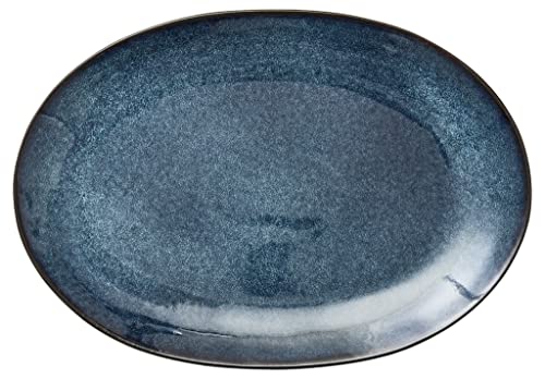 Bitz Platte oval 36x25 cm schwarz/dunkelblau