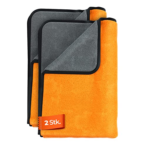 ADBL Puffy Towel XL Poliertuch 840GSM (2 STK.) - Ideal zum auspolieren von Wachsen - fusselfreies Premium Mikrofasertuch für die Auto & Motorrad Pflege - Autopflege Tuch | 60x90cm