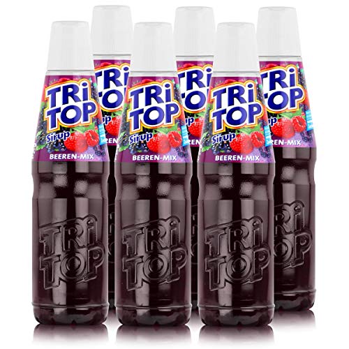 Tri Top Getränke-Sirup Beeren-Mix 600ml - Fruchtiger Geschmack - Für ein kalorienarmes Erfrischungsgetränk (6er Pack)
