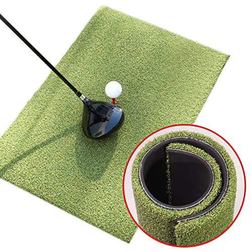 Golf Schlagmatte Übungsmatte 60 x 40cm - Abschlagmatte Chipping Matte inklusive Gummi Tee Kunstrasen 15mm