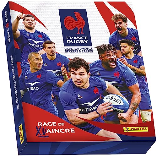 Sammelbox Rugby-Team von Frankreich  Rage de Vaincre, 1 Album + 18 Hüllen + 3 Karten, limitierte Auflage  PANINI
